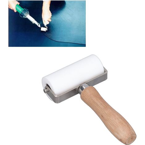 [Dispositivo de laminado] [Rodillo de silicona] [90 mm] Rodillo de presión de silicona para soldadura a alta temperatura (280 °C), diseño desmontable, mango de madera, rodamientos NSK importados. (1/5)