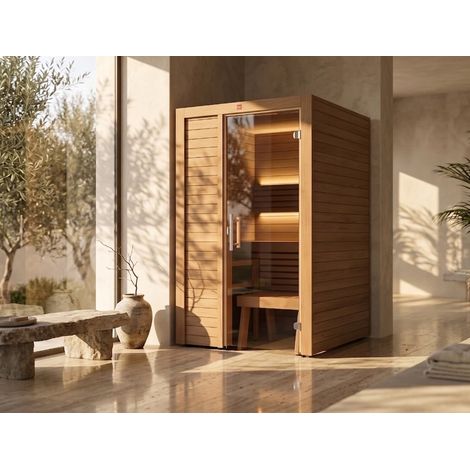 Harvia Utu Small Saunakabine Design-Sauna aus Thermo-Espe 122x123x206cm inkl. LED Beleuchtung