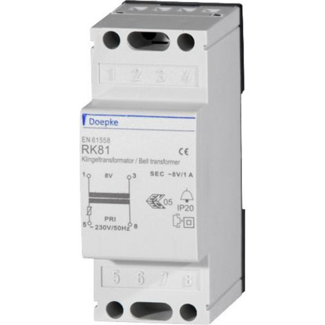 Doepke 09980085 Transformateur de sonnette 4 V, 8 V, 12 V 3 A