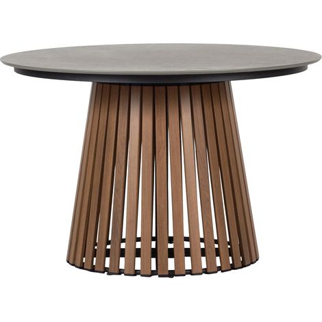 Max Gartentisch Ø115cm Teak, grau.