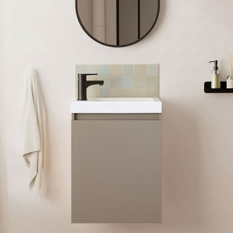 LISA schwarzer Waschbeckenschrank + Wasserhahn