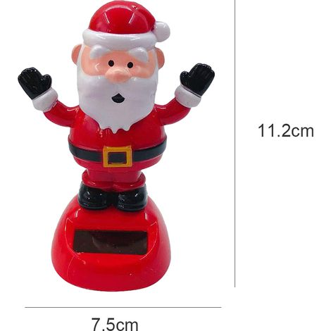 Figurine Père Noël à Énergie Solaire, Balancoire Auto, Déco Noël pour Tableau Bord Vitre Bureau, ABS 7x7.5x11.2 cm (1/3)