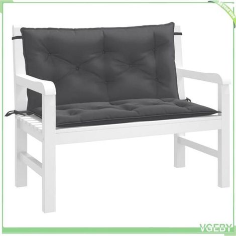 4002585 Coussins de banc de jardin lot de 2 anthracite mélangé tissu (1/5)