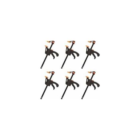 6-Pack F-Clamps, Quick and Easy Clamping, Woodworking Hand Tools, Wooden Doors (4 Inch) (1/5)