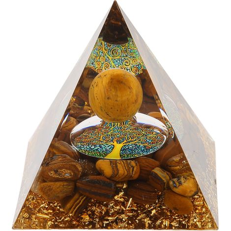 Pyramide de Cristal Naturelle pour Énergie Positive - Décoration Feng Shui pour Bibliothèque et Bureau (1/5)