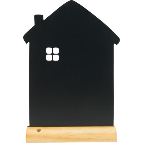 SECURIT - Lavagna Da Tavolo Silhouette Casa - Per Pennarelli A Gesso Liquido - Per Caffè, Ristoranti, Bar, Negozi - Inserto Rimovibile - Base In Legno Laccato - 32x23x6cm - 1 Pennarello Bianco Incluso (1/5)