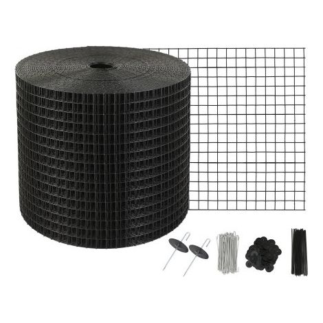 Vogelschutz für Solarmodule, 15,2 cm x 30,4 m, Taubenabwehr Solaranlagengitter mit 100 Edelstahl-Verschlüssen, Solarmodul-Schutz mit rostfreier PVC-Beschichtung, 1,27 cm Drahtrollengeflecht (1/5)