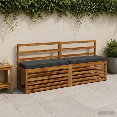 vidaXL Cojines para banco de 2 piezas VUGHT 2 pcs 100% Poliéster (1/5)