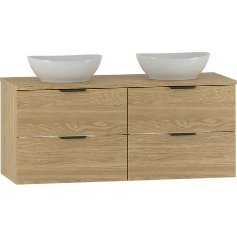 Meuble double vasque 120cm Astrid Bois (1/5)
