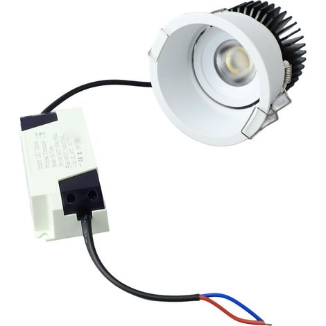 Spot LED encastrable 10 W pour Tuya, absorption de la lumière, angle d'inclinaison orientable à 30°, tension d'entrée de 100 à 265 V, blanc, idéal pour salon ou hôtel. (1/5)