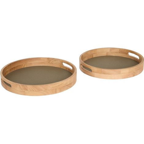 BANDEJA REDONDA PU BONIE KAKI X2 - Atmosphera créateur d'intérieur (1/3)