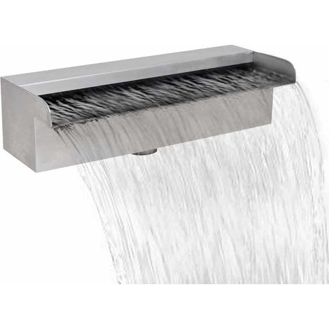 Lame d'eau rectangulaire 30 cm Acier inoxydable pour piscine (1/5)