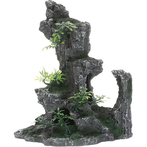 1 décoration aquarium montagne, résine non toxique, réaliste avec ouverture latérale, pour eau douce et eau de mer (1/5)