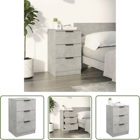 The Living Store Nachttisch Betongrau 40x36x65 cm - Nachttisch - Wohnzimmer - Bettside Tisch - Holzwerkstoff - Grau (1/5)