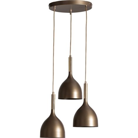 [GEBRAUCHT] B-Ware Noak Hängelampe Pendelleuchte Lampe Stahl 3 Flg Led Deckenleuchte Titan/Gold