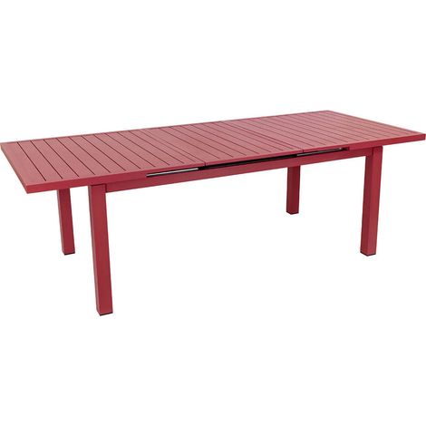 Table de jardin rectangulaire extensible en aluminium Santorin terracotta 8/10 places - Jardiline + 10 fauteuils (1/3)