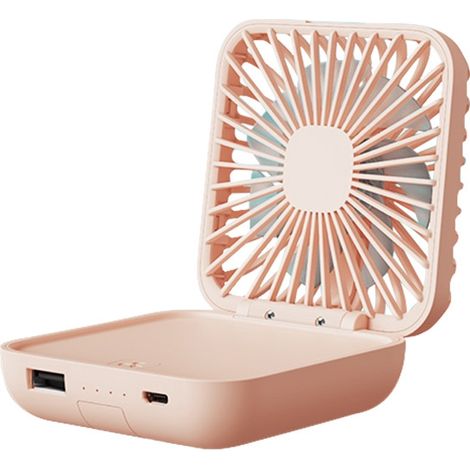 Mini ventilateur portable rose, personnel et rechargeable, idéal pour la maison, le bureau et les voyages. Parfait pour la maison, le bureau ou les voyages. (1/5)