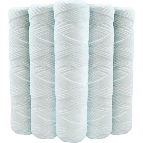Packung mit 5 9-Zoll-Wickelwasserfilterpatronen (3/4-20 Mikron) mit Sedimententfernung, kompatibel mit 10-Zoll-Filtern