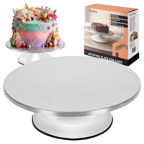 Stainless Steel Rotating Cake Platter, 30 cm, 20 kg Capacity