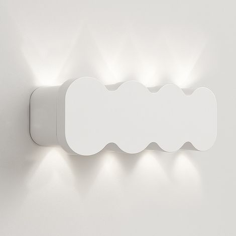 Applique da Muro 8 Led Lampada a Parete Bianco con Luce Bianco Freddo 21x8x3cm (1/5)
