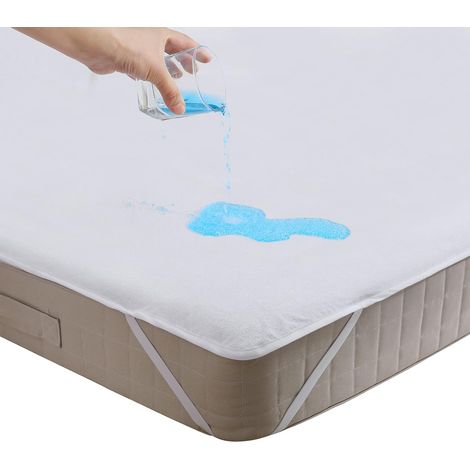 Protège Matelas Imperméable 160x200cm Alèse Respirant Coton Anti-Acarien Hypoallergénique avec 4 Coins Elastiques (1/5)
