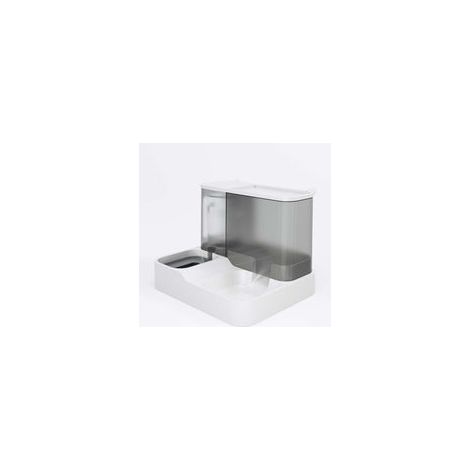 Distributeur automatique de nourriture et d'eau 2 en 1 pour chats et petits chiens (gris)