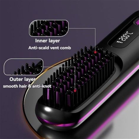 Peigne de coiffage - Brosses de coiffage - Brosse chauffante - Brosse lissante - Pour cheveux - Céramique - Peigne de coiffage (1/5)