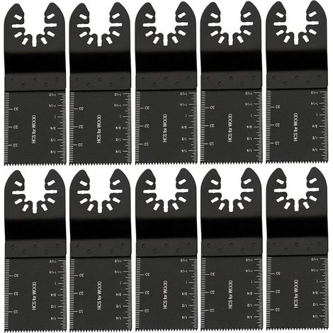 Lame doutil multifonction　Lames de Scie Oscillantes pour Métal/Bois, 10 PCS Outil Multifonction Saw Blades Accessoires Kit de 34mm, Accessoires d'outils en Acier au Carbone, pour Bosch Fein - Noir-RAP