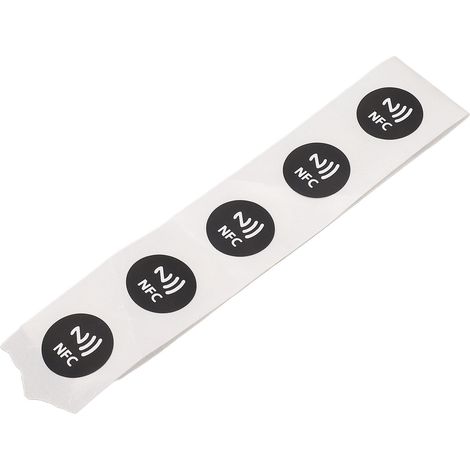 30 Étiquettes NFC PVC 504 Octets Programmables Autocollants Imperméables pour TagMo Téléphone Noir (1/5)