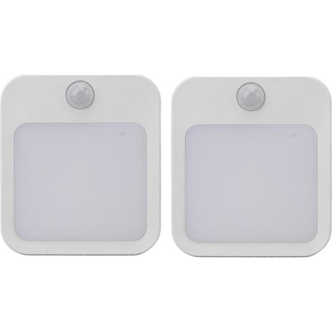Mini veilleuse LED blanche chaude avec capteur de mouvement, 2 pièces, veilleuse à brancher, luminosité réglable (1/5)