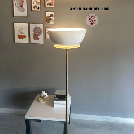 Lampadaire Lunex Métal Moderne E27 Largeur 30 cm Abat-jour Réglable Tablette Variateur
