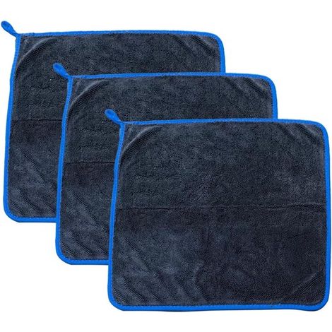 Panni in microfibra per auto - Set da 3 - Cura professionale dell'auto - Panni morbidi con elevata potenza di aspirazione - 600 g/pezzo - 40 × 40 cm (1/5)