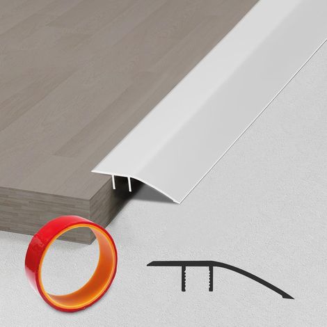 Profilé de transition, compensation de hauteur, rail de transition en aluminium, rampe de seuil de porte en métal, barre de transition au sol pour seuil de porte, sols en bois, stratifié, carrelage (1/5)