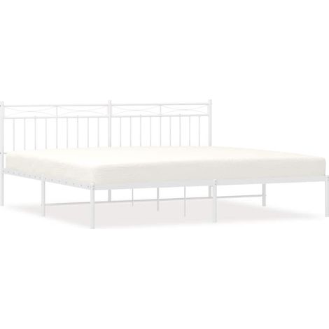 Maison Exclusive - Giroletto con Testiera Metallo Bianco 193x203 cm