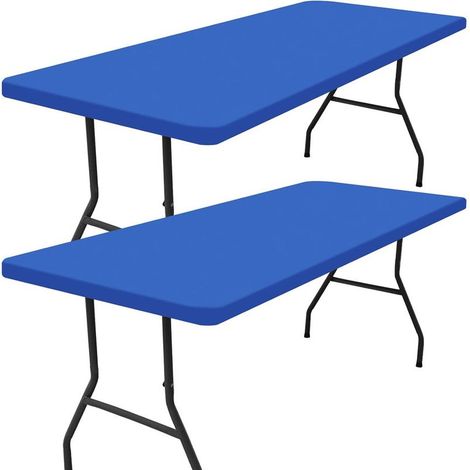 Lot de 2 nappes de pique-nique rectangulaires,pour tables de 6 pieds(bleu,30"x72") (1/5)