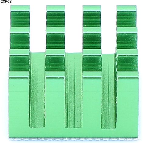 20PCS Heat Sink Heatsink Module Aluminum Cooling Radiator Cooler Fin 14 x 14 x 8mmGreen