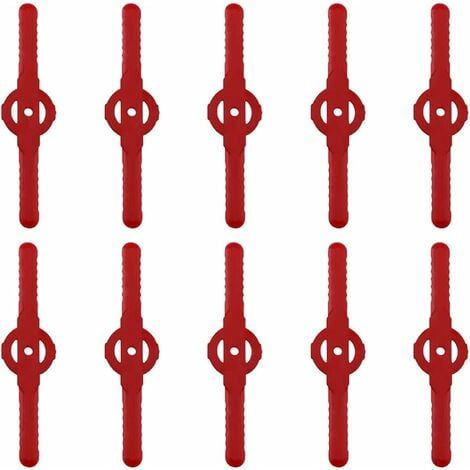 Lama per tagliabordi in plastica Aiperq, 10 lame in plastica di ricambio per set di tagliabordi a batteria, lame di ricambio per tosaerba in plastica (rosso) (1/4)