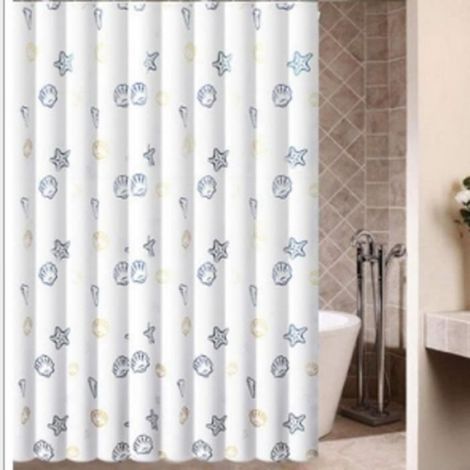 Rideau de douche imperméable, 180 x 200 cm, en polyester épais pour la séparation de la fenêtre de la salle de bain,Monde marin (1/4)