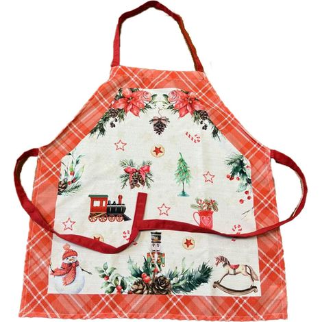 GLOUPIE Grembiule Da Cucina In Tessuto Con Tema Natalizio Linea Lapponia, 66x59x24 cm, Lavabile In Lavatrice, Made In Italy (1/5)