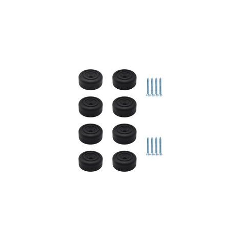 Pied de Meuble Noirs 8 pièces Pieds de Meuble Ronds Ø 33 x H 13 mm Pieds d'armoire en Plastique Pieds pour Meubles Canapé Pieds avec 8 vis pour Armoire, canapé, Chaise (1/4)