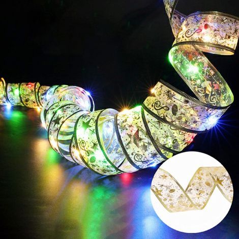 Ruban lumineux de Noël guirlande LED à piles pour sapin fête décoration intérieure extérieure (1/5)