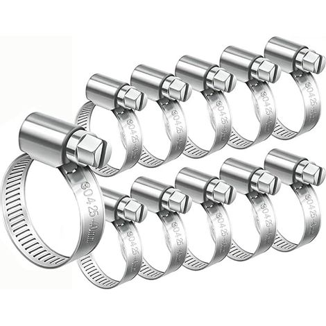 Colliers Serrage Reglable Inox 11 Pieces Metallique Durite Tuyau Plomberie Piscine Automobile Mecanique Ajustable Fixation Boulon Vis Etancheite Anti Fuite Echappement Gaine Chauffage Fixer (1/5)