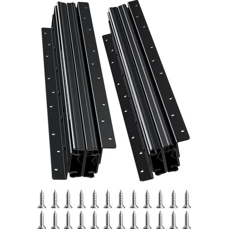 Fixation Multi-Trous Glissières de Tiroir sous Escalier 400 mm Coulisses Robustes Extension Complète Charge 117 kg Noir (1/5)