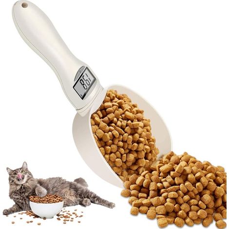 Bilancia da cucina digitale, precisione 1 g: portata 800 g. Bilancia da cucina digitale con display LCD. Cucchiaio dosatore rimovibile per cibo per cani (1/5)