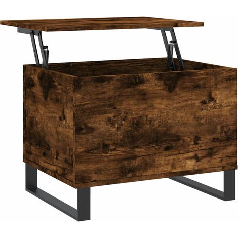 Mesa de centro elevable de diseño moderno y contemporáneo 60 x 44,5 x 45 cm madera de ingeniería y metal marrón DEC038443