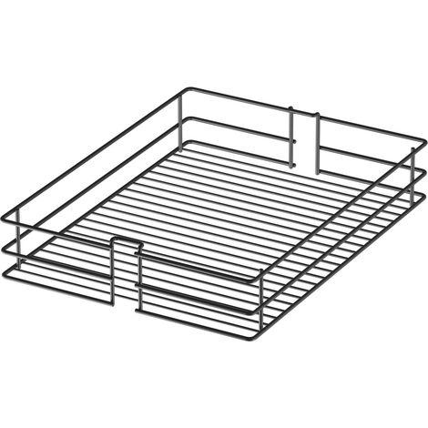 Vauth-Sagel VS Tall Drahtkorb Larders für Küchenunterschränke mit KB 400mm - Korb aus feinmaschigem Drahtgitter, Stahl lava - 2er-Set