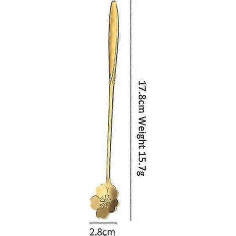 Cuillère à café rose (1 pièce), cuillère à long manche mignonne, cuillère à dessert/glace, cuillère à mélanger en acier inoxydable, vaisselle de cuisine CHT06 (1/5)