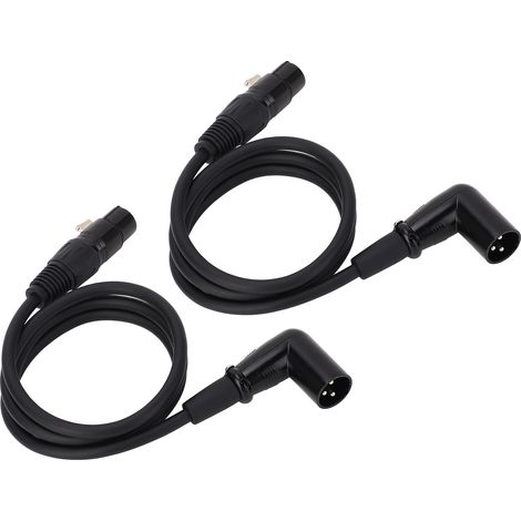 Lot de 2 câbles d'extension pour microphone, connecteur XLR mâle/femelle 3 broches, adaptateur pour haut-parleur, table de mixage et amplificateur XK042L, 1 mètre / 3,3 pieds (1/5)