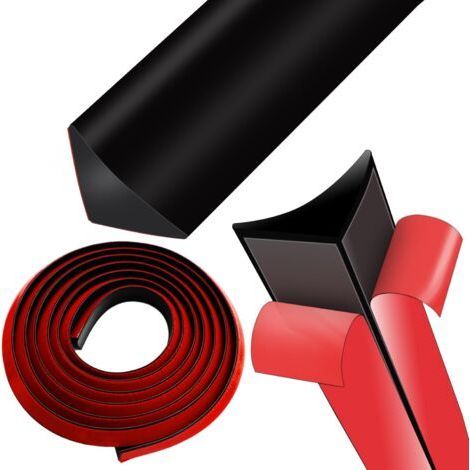 Abschlussprofil für Küchenarbeitsplatten, Eckabschlussleiste, selbstklebende Küchenverbindung, weicher, wasserdichter Gummi (Schwarz, 3 Meter) (1/5)