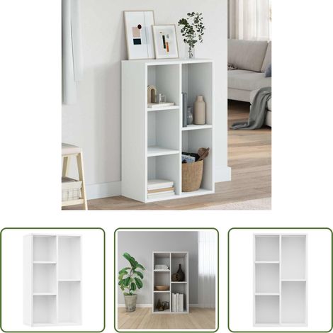 vidaXL Étagère décorative - Bibliothèque/Buffet Blanc 50x25x80 cm Bois d’ingénierie (1/5)